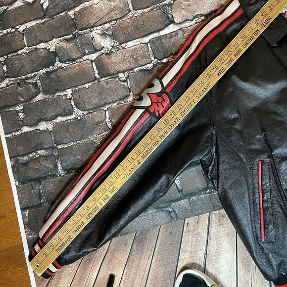 Vintage Betty Boop Motorcycle Club Leather American Toons Bomber Jacket Size XL - Picture 11 of 16